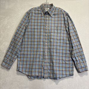 Lacoste Men's Shirt Size 44 XL  Multicolor Plaid Cotton Long Sleeve Button Down